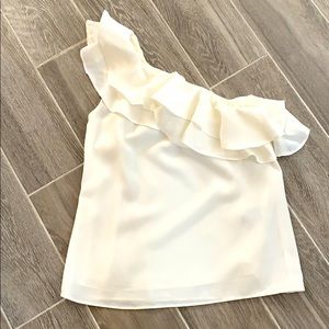 Cream of the shoulder shirt